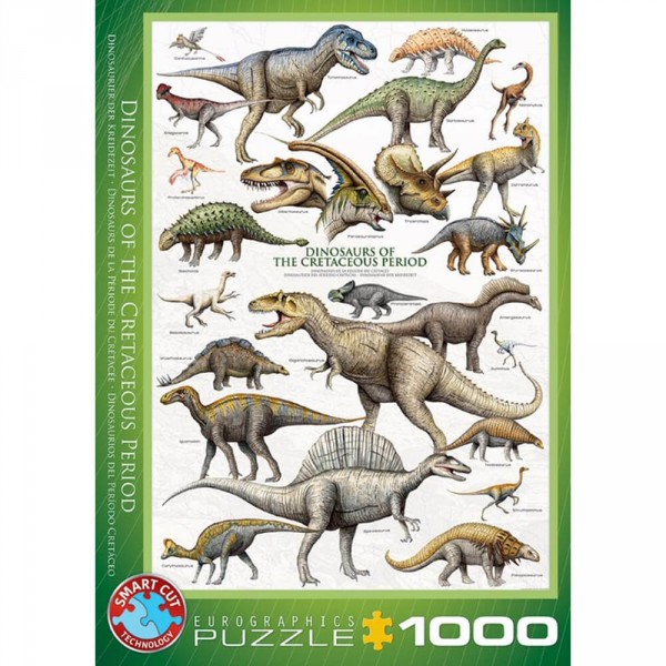 1000 pieces puzzle: Dinosaurs from the Cretaceous period - EuroG-6000-0098