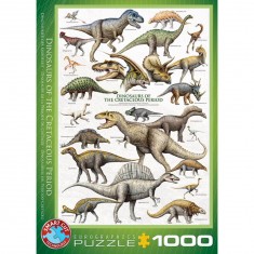 Puzzle 1000 pièces : Dinosaures de la période du Crétacé