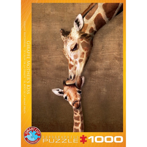 1000 pieces puzzle: Kiss of a mother giraffe - EuroG-6000-0301
