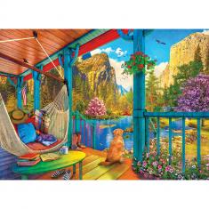 500 piece puzzle : Hammock with a view