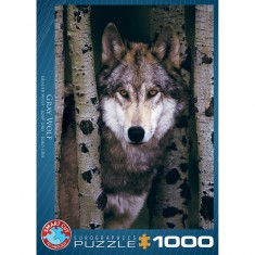 Puzzle 1000 pièces : Loup gris