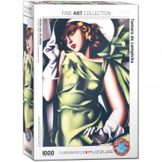 Puzzle 1000 pieces: Young girl in green, Tamara De Lempicka