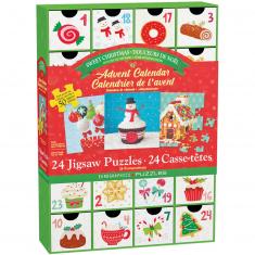 Adventskalender: 24 Puzzles: Weihnachtssüßigkeiten