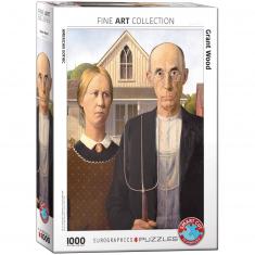 Puzzle 1000 pièces : Gothique américain, Grant Wood