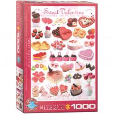 Puzzle 1000 pieces: Sweets for Valentine's Day