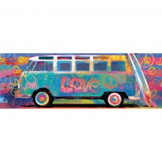 1000 pieces panoramic jigsaw puzzle: love bus