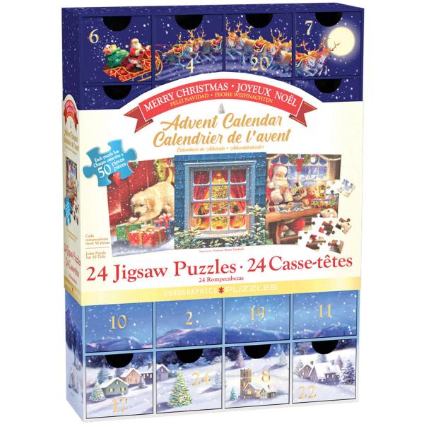 Calendrier de l'Avent : 24 Puzzles : Joyeux Noël - EuroG-8924-5735
