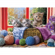 Puzzle 500 pièces XL : Chatons au tricot