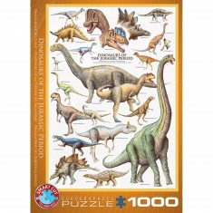 Puzzle 1000 pièces : Dinosaures de la période du Jurassique