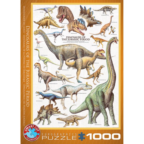 Puzzle 1000 pièces : Dinosaures de la période du Jurassique - EuroG-6000-0099
