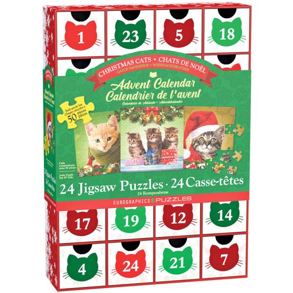 Calendario de Adviento : 24 puzzles : Gatos de Navidad - EuroG-8924-5737