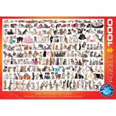 1000 pieces puzzle: the world of cats