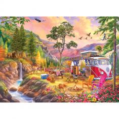 1000 piece puzzle : VW Bus - Camper's Paradise by