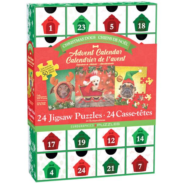 Calendario de Adviento : 24 puzzles : Perros de Navidad - EuroG-8924-5738