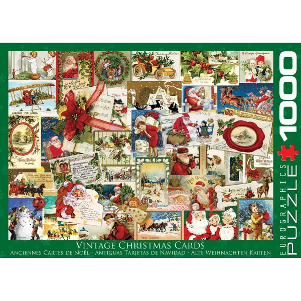 1000 pieces puzzle: Old Christmas cards - EuroG-6000-0784
