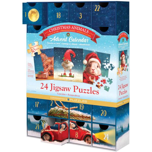Adventskalender: 24 puzzles: Weihnachtstiere - EuroG-8924-5734