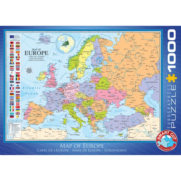 1000 pieces puzzle: Map of Europe - EuroG-6000-0789