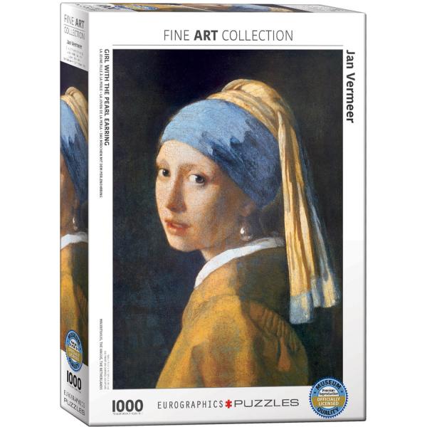Puzzle 1000 Teile: Mädchen mit Perlenohrring, Vermeer - EuroG-6000-5158