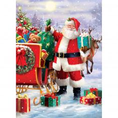 Puzzle 1000 pieces: Santa Claus with sleigh