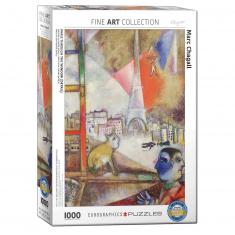 1000 Teile Puzzle - Kunstsammlung: ”Paris durch das Fenster” Marc Chagall