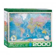 Puzzle 2000 pièces : Carte du monde