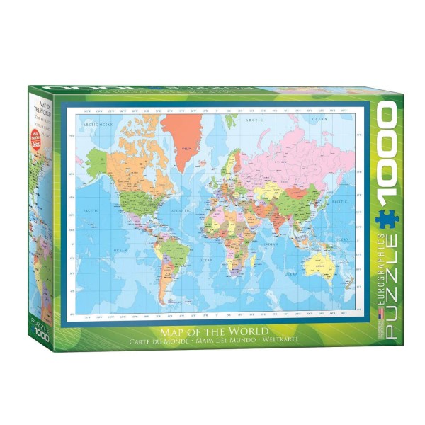 Puzzle de 1000 piezas: mapa del mundo - EuroG-6000-1271