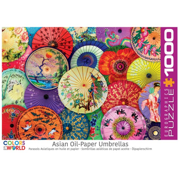 Puzzle de 1000 piezas: Paraguas tradicionales en óleo y papel - EuroG-6000-5317
