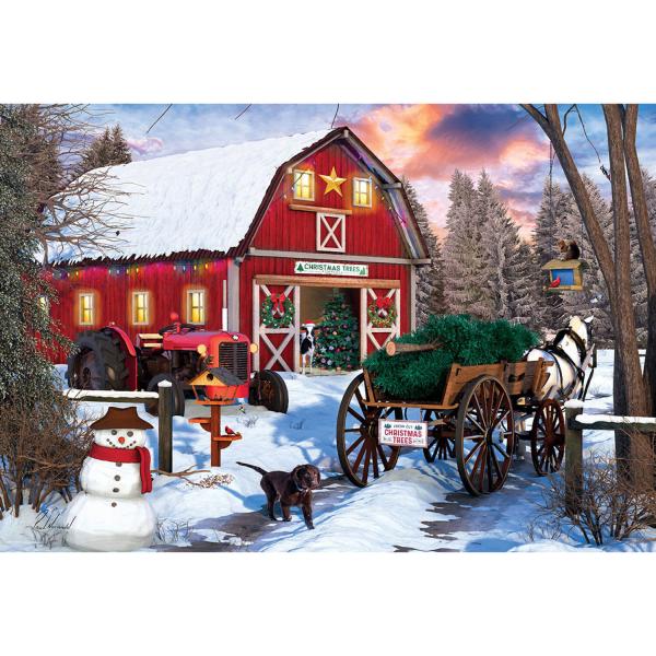 550 piece puzzle : Tin box : Christmas Barn - EuroG-8551-5665