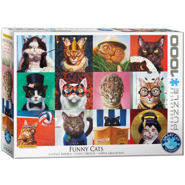 1000 Teile Puzzle: Lustige Katzen - EuroG-6000-5522