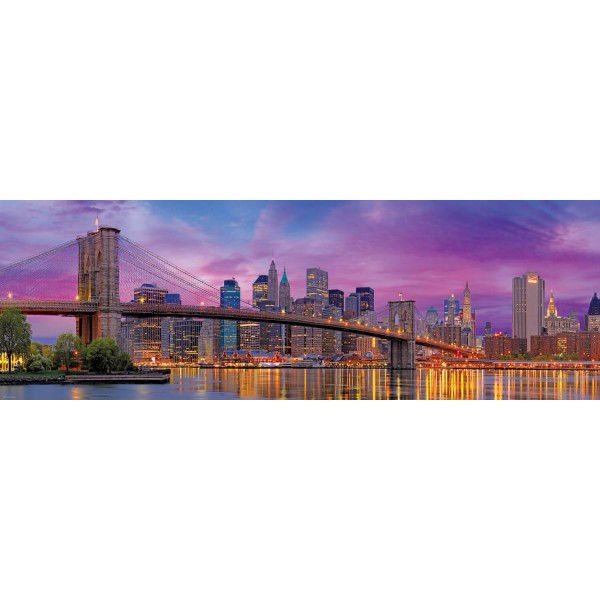 Puzzle panorámico de 1000 piezas: Puente de Brooklyn, Nueva York - EuroG-6010-5301