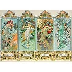 Puzzle de 1000 piezas: Alphonse Maria Mucha: Las 4 estaciones