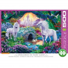 Puzzle - 500 piezas XL: Unicornios en el país de las hadas