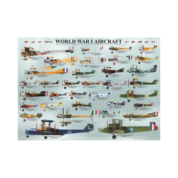 Puzzle de 1000 piezas: Los aviones de la Primera Guerra Mundial - EuroG-6000-0087
