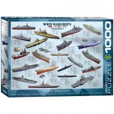 Puzzle 1000 pièces : Les Navires de guerre durant la Seconde Guerre Mondiale