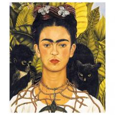 Puzzle de 1000 piezas: Frida Kahlo: Autorretrato con collar de espinas y colibrí
