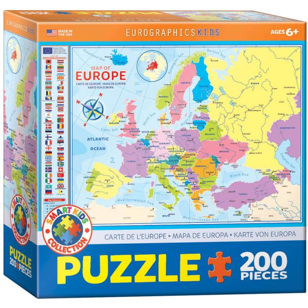 Puzzle 200 pièces : Carte de l'Europe - EuroG-6200-5374