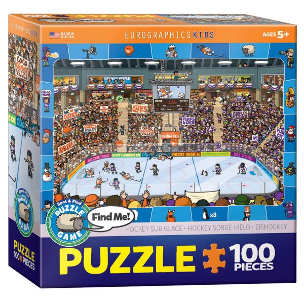 Puzzle de 100 piezas: buscar y encontrar: hockey sobre hielo - EuroG-6100-0475