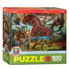 100-teiliges Puzzle: Fleischfressende Dinosaurier