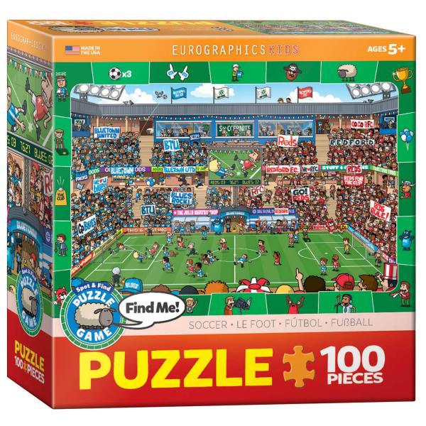 Puzzle de 100 piezas: buscar y encontrar: fútbol - EuroG-6100-0476