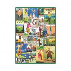 1000 pieces puzzle: Vintage golf posters