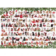 1000 Teile Puzzle: Hunde im Weihnachtskostüm