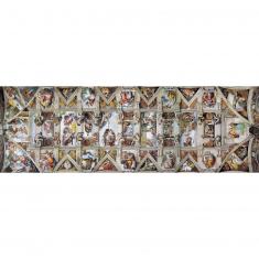 Puzzle 1000 pièces  panoramique : Le plafond de la Chapelle Sixtine