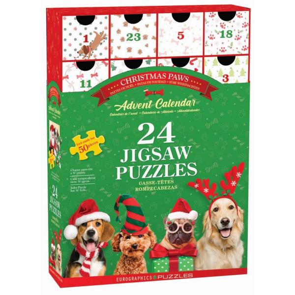 Advent Calendar: 24 Puzzles - Christmas Paws - EuroG-8924-5921