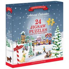 Calendrier de l'avent : 24 Puzzles- Foire de Noël en ville