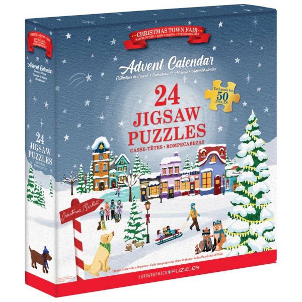 Calendrier de l'avent : 24 Puzzles- Foire de Noël en ville - EuroG-9924-5919