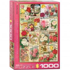 1000 Teile Puzzle: Kataloge mit Rosensamen