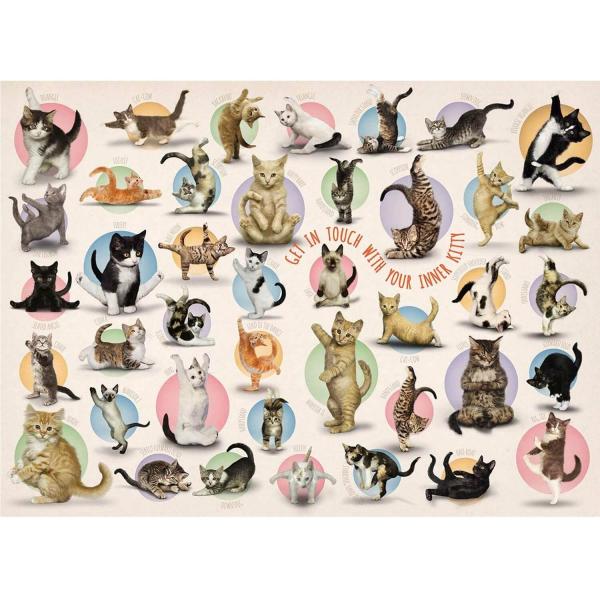 500 piece XL puzzle: Kitten yoga - EuroG-6500-0991