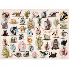 Puzzle 500 pièces XL : Le yoga des chatons