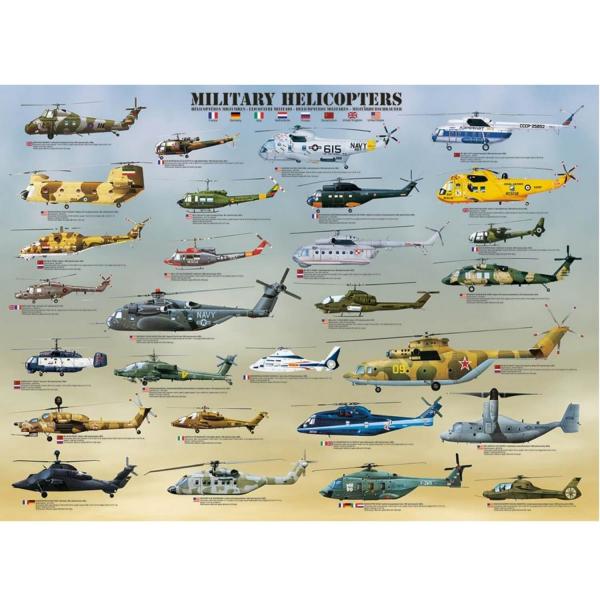 1000 pieces puzzle: military helicopters - EuroG-6000-0088
