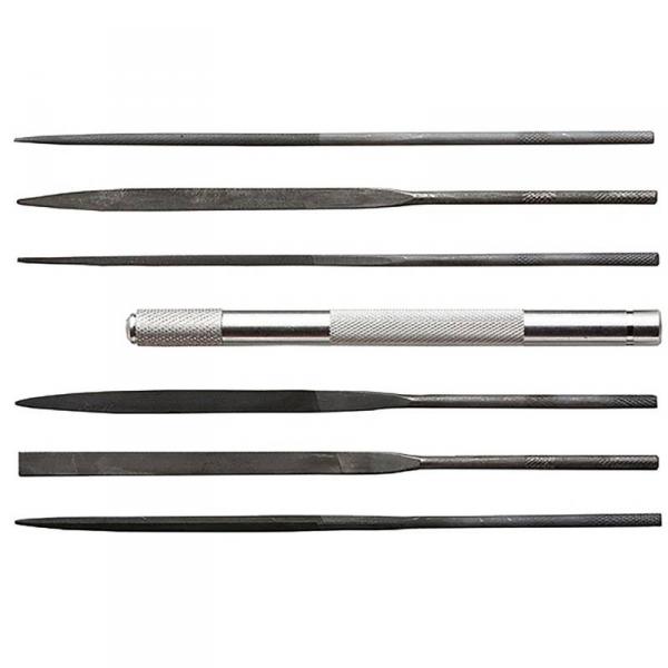 Assorted File Set with Handle, Cut #2 with Square, Round, Halfround, Equaling, Knife and Flat (6pcs) - EXL55668
